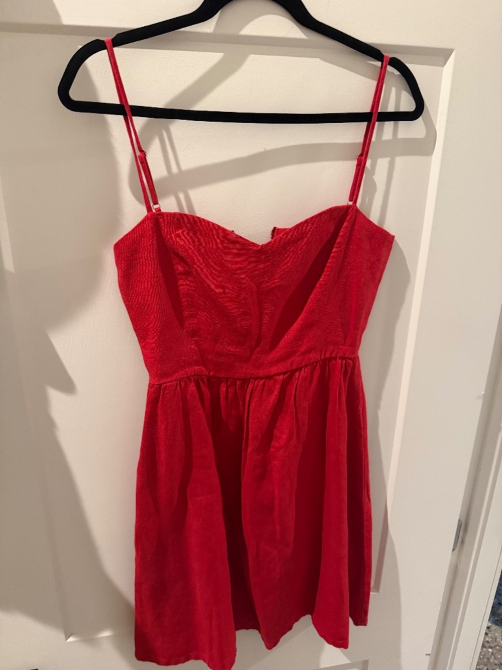 Reformation red linen mini dress